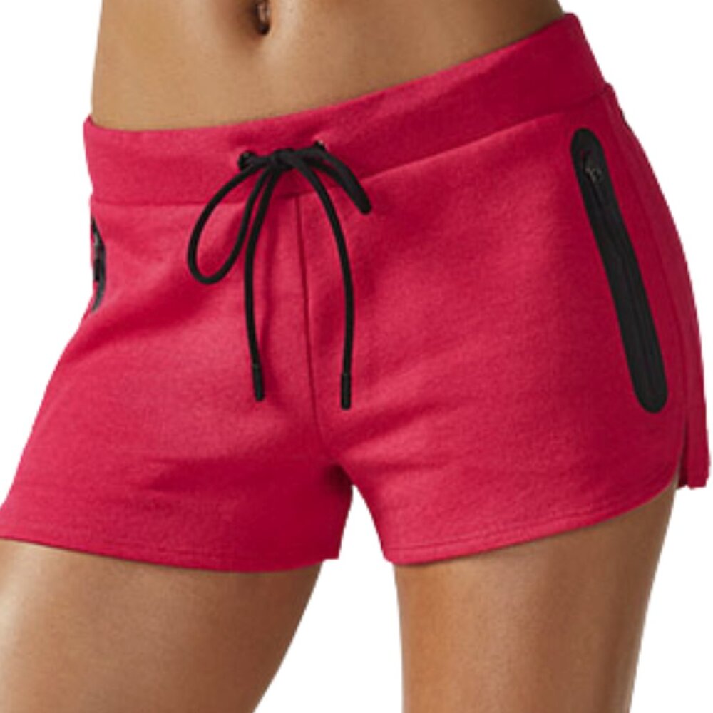 Fabletics Amara short pink French terry with black zippered pockets XL